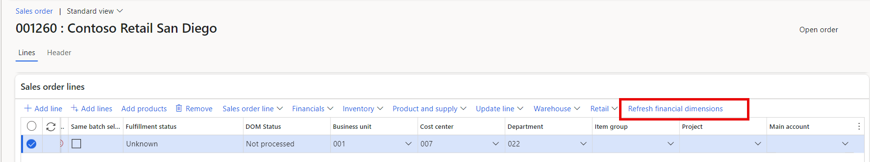 Add Financial Dimensions to Sales Orders 