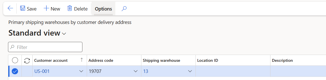 Set primary warehouses by customer delivery address