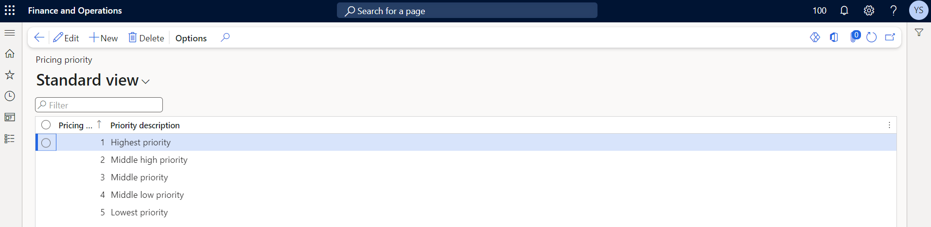 Advanced Pricing Setup