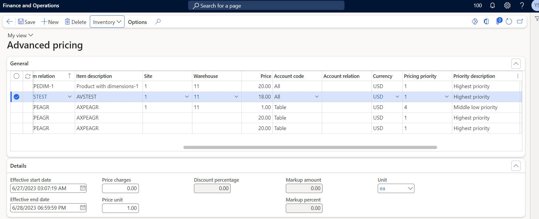 Advanced Pricing Processing