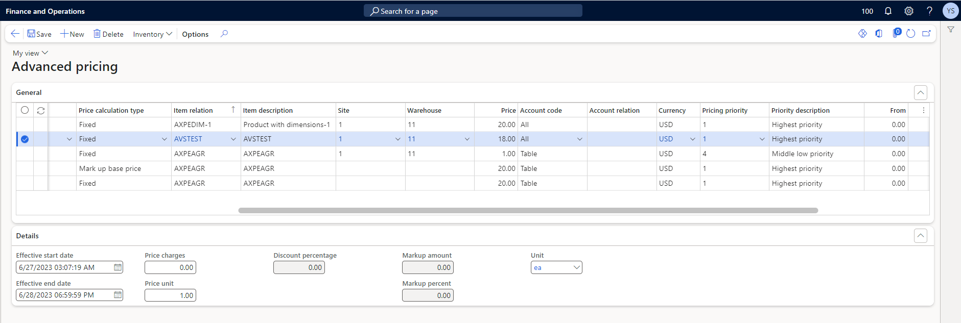 Advanced Pricing Processing