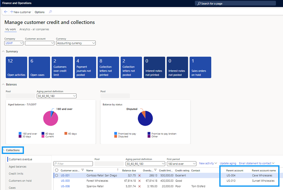 Customer parent-child hierarchy setup