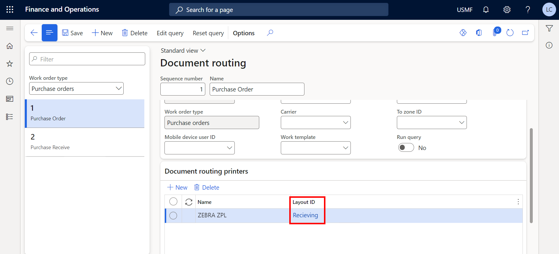 Document routing-Layout ID