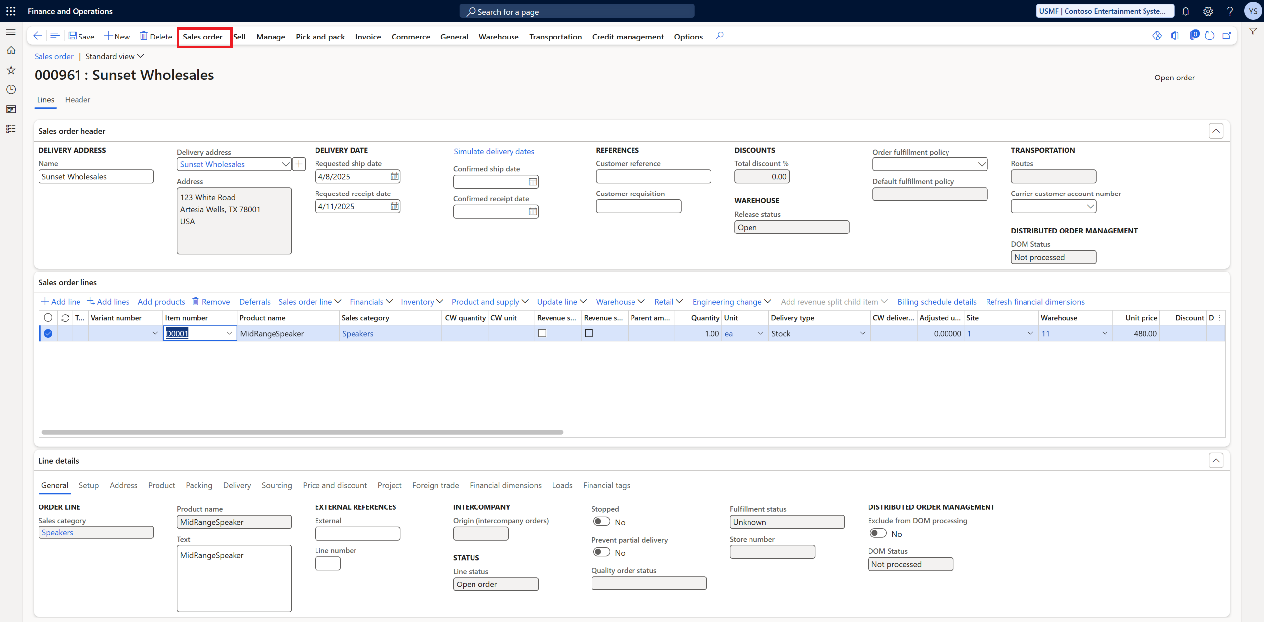 Sales order hold processing