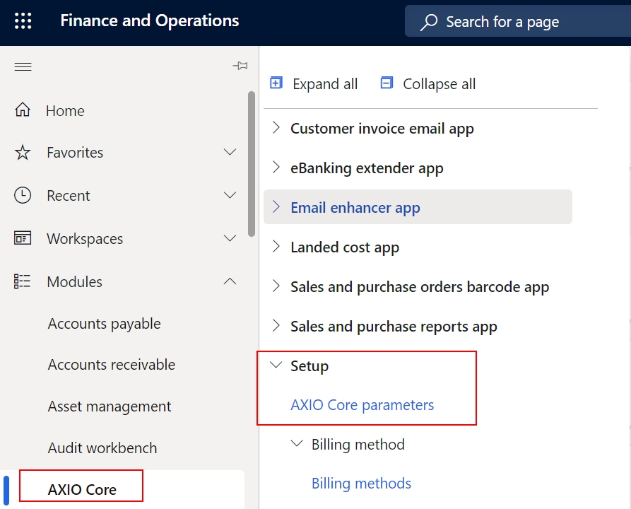 Billing method setup