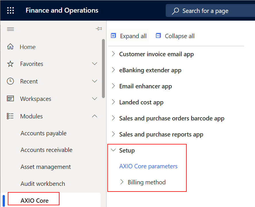 Billing method setup