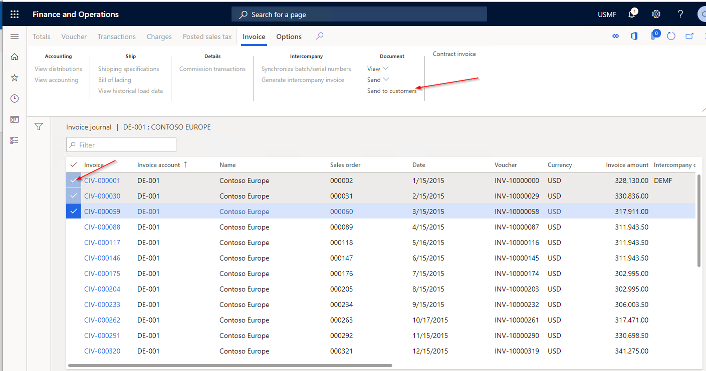 Multiple Customer Invoice Email App