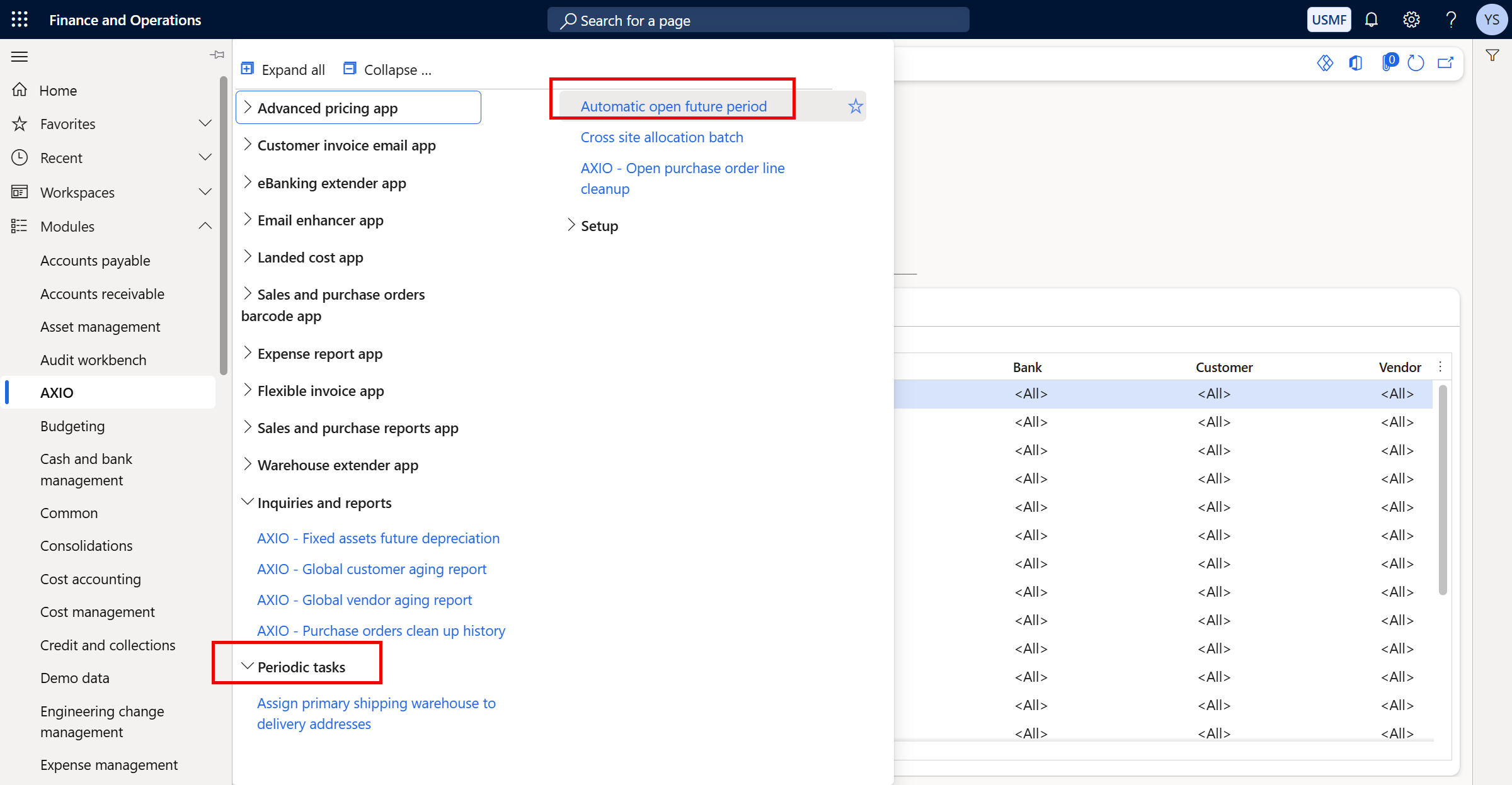 Automatic open future periods feature