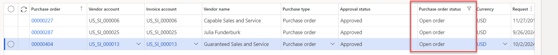 Purchase orders cleanup 