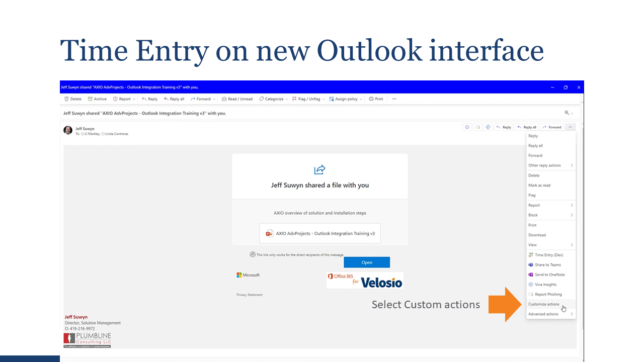 Outlook Time Entry
