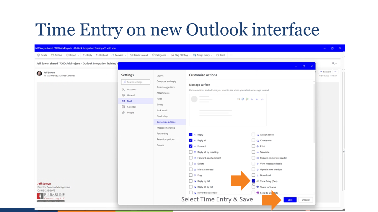 Outlook Time Entry