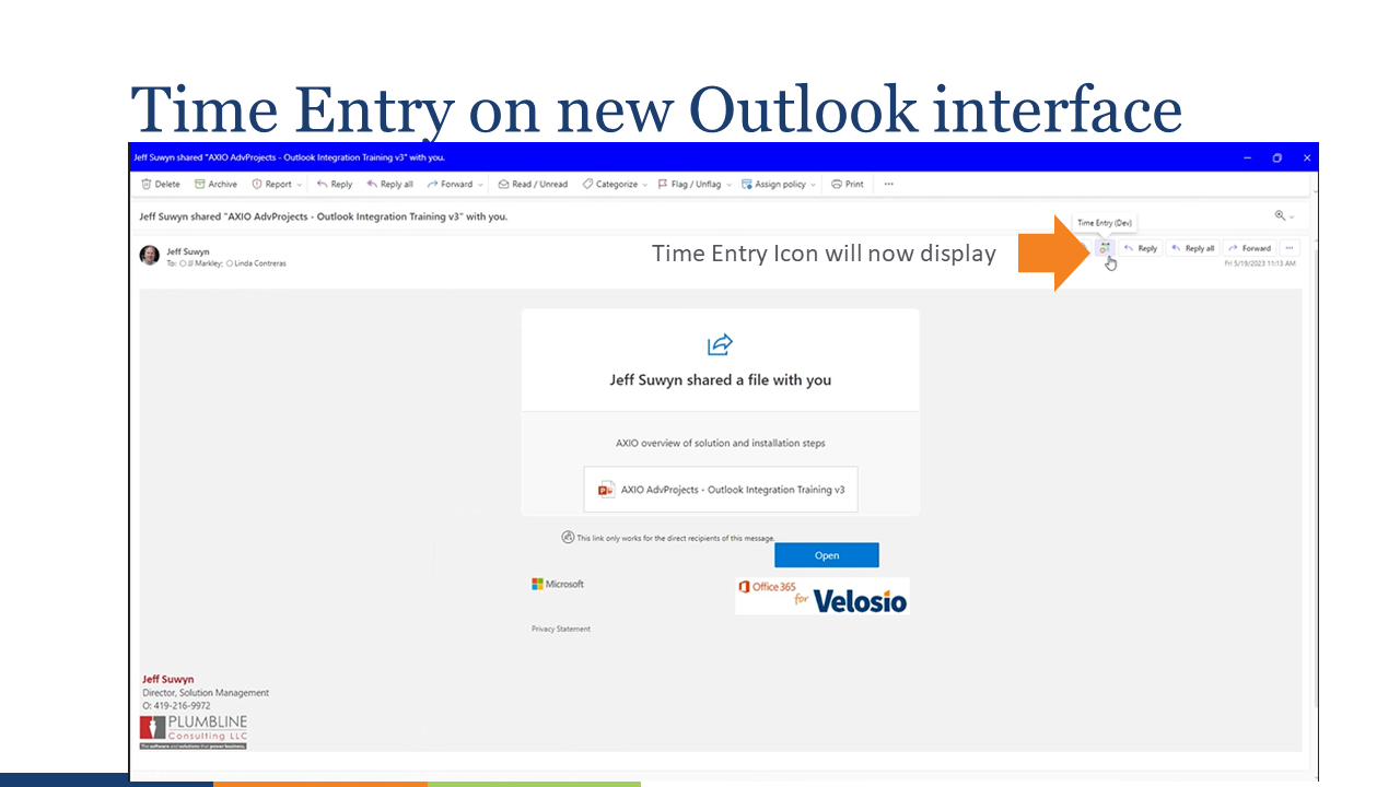 Outlook Time Entry