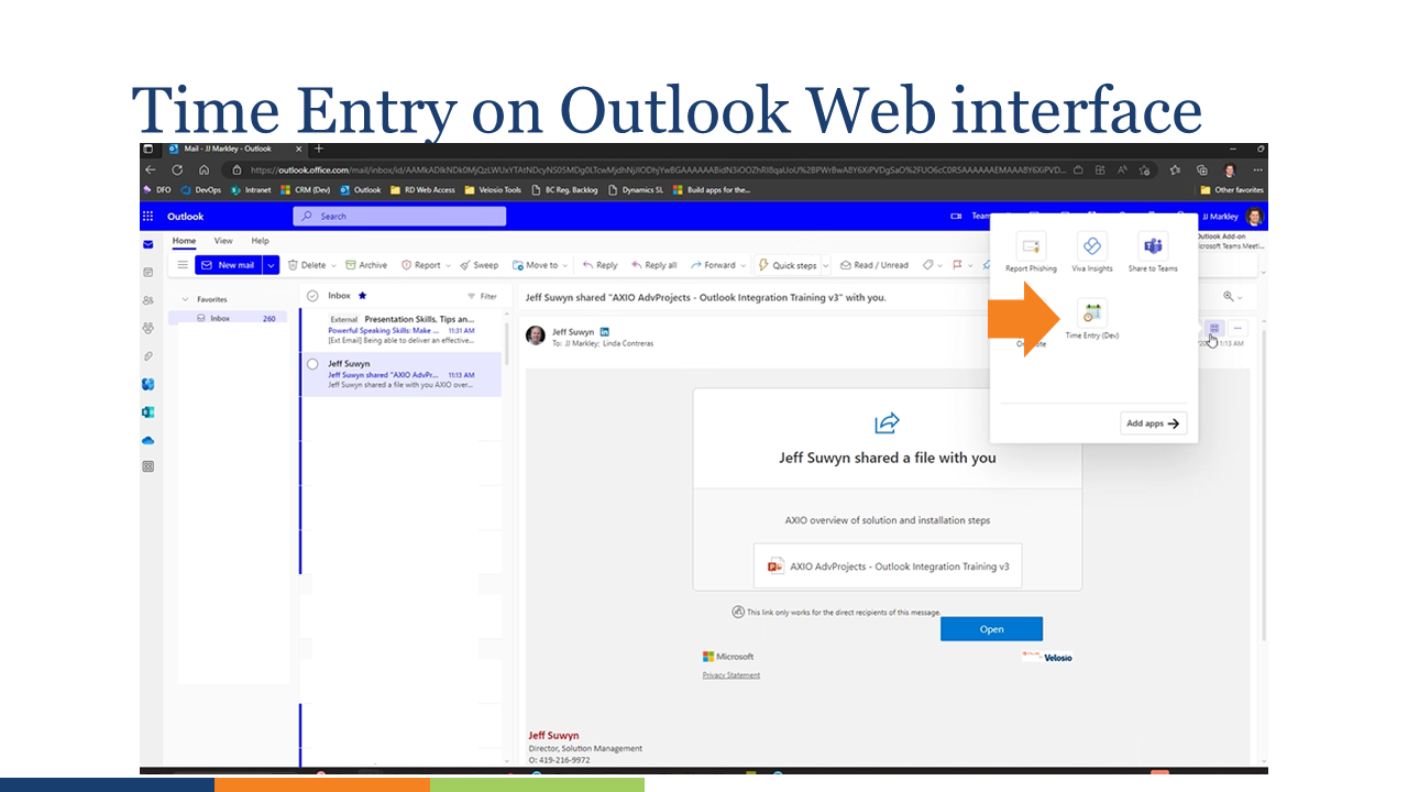 Outlook Time Entry