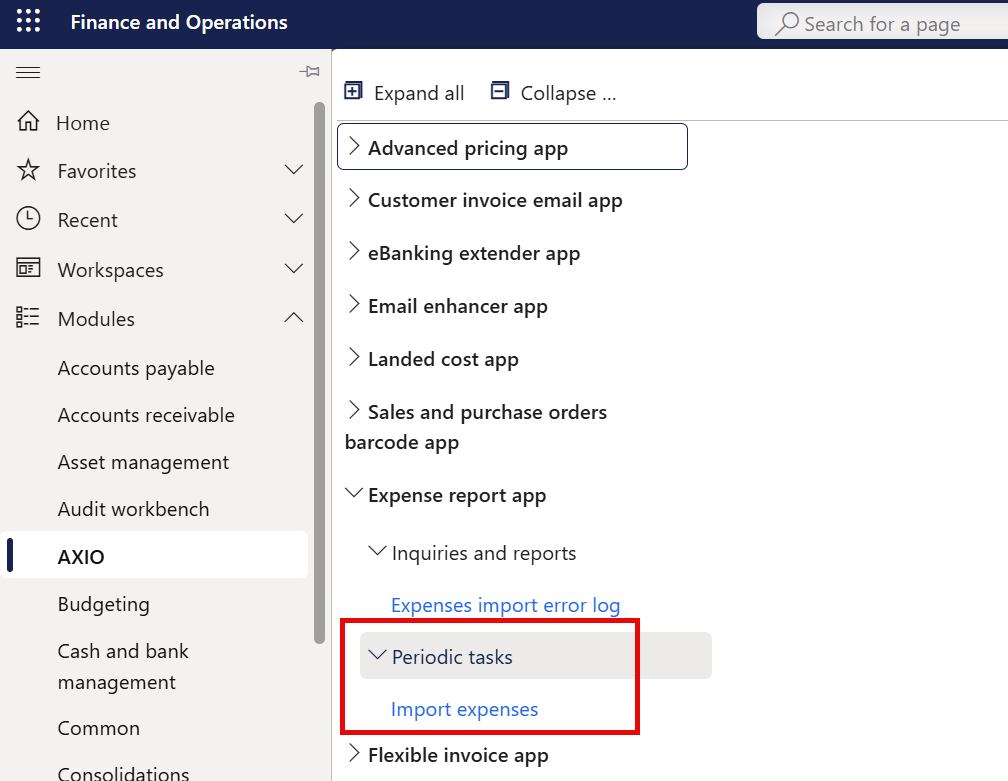 Expense Report Integration app