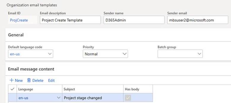 Project Email Notifications