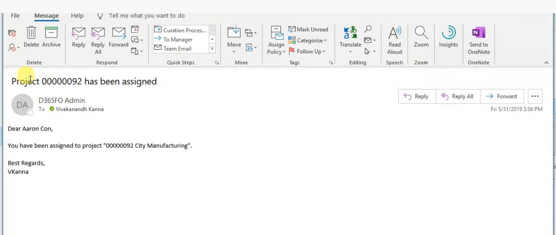 Project Email Notifications